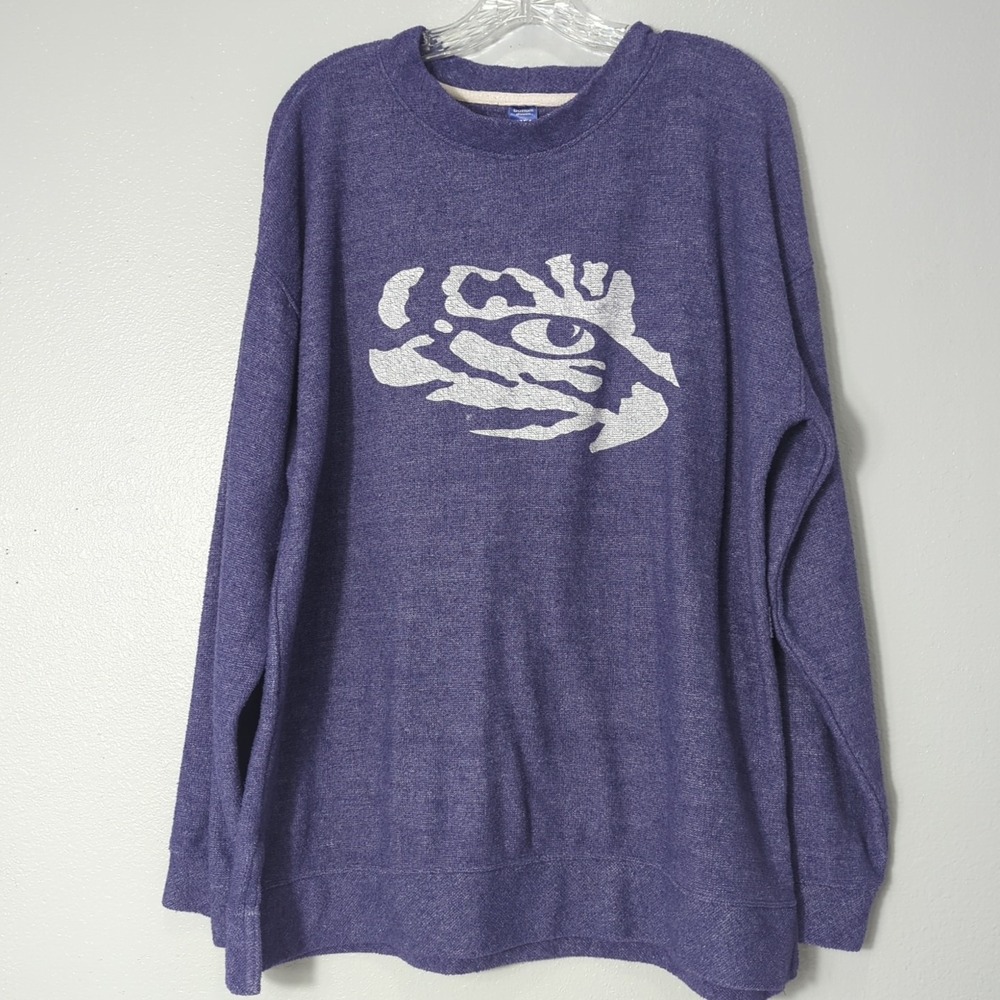 Bottom Drawers Women's Size XL Purple‎ LSU "Eye Of The Tiger" Sweater 181